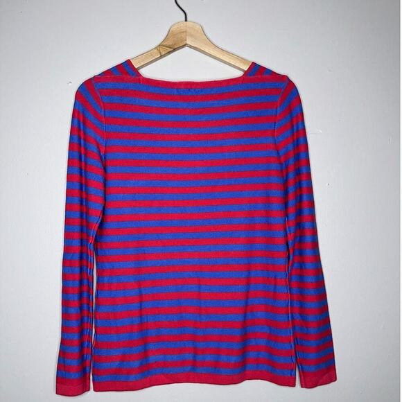 J. Mclaughlin NWT Caitlin Long Sleeve Boatneck Striped Sweater Red/Blue Size XS - Picture 5 of 5